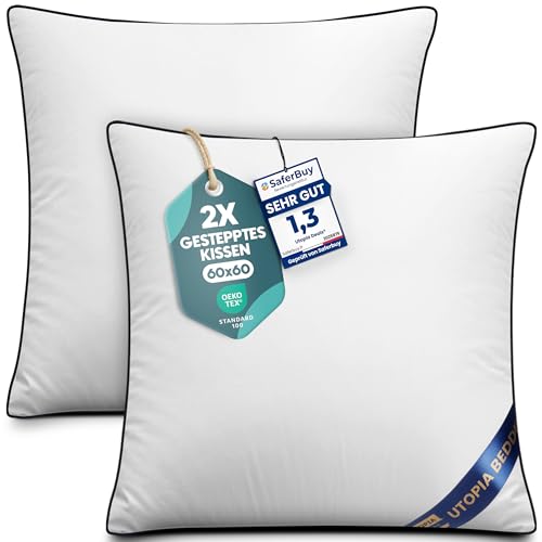 Utopia Bedding 2er Set Kissen 60x60 cm, Kissenfüllung für Bett und als...