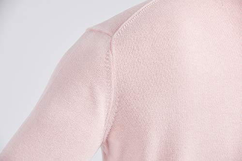 Gilboa Men's 100% Cotton V-Neck Pullover Sweater, Pink, L #TOP4
