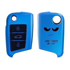 Autosleutelhoes voor VW Golf 7 – TPU beschermhoes – Zwart/Blauw