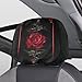 STUOARTE Red Rose Print Fashion Car Headrest Covers for Women, 2 Pack Soft Elastic Fabric Head Rest Cover for SUV,Truck,Sedan or Van