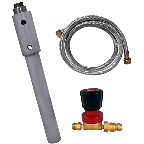 FEBTECH - Propane Forge Single Burner Kit for Blacksmithing Furnace Foundry Jewelry Making, With Steel Braided Hose and Adjustable 0-21 PSI Propane Regulator