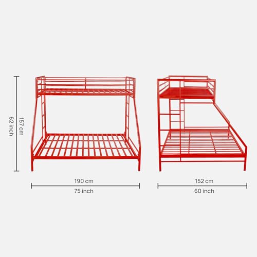 Image of Twin Over Twin Metal Bunk Bed |Bunk Bed Without Storage for Kids | Double Decker Bed for Kids Room Furniture |Metal Bunker Bed (Mattress Not Included)