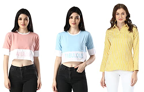 Image of DHRUVI TRENDZ Women's Regular Fit Tops | T Shirt for Women | Tops for Jeans for Women | Tops for Women | Western Tops for Women Stylish | T-Shirt for Women