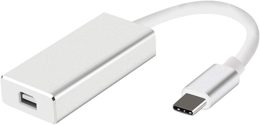 USB C(Thunderbolt 3 Compatible) to Mini DisplayPort Adapter 4K, Hamkot USB3.1 Type C to Mini DP Cable for Apple LED Cinema Display, HDTV, MacBook Series, ChromeBook, Samsung Galaxy (Silver)