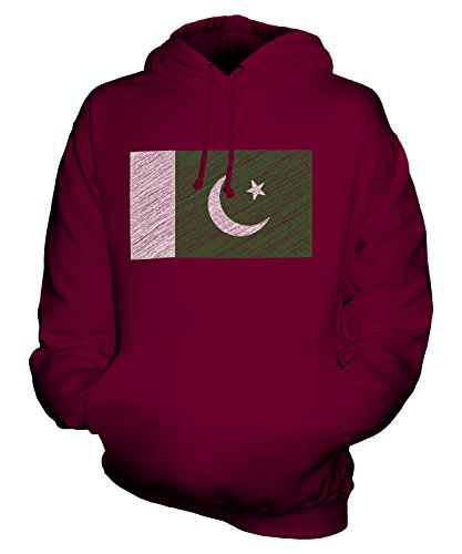 Candymix Pakistan Drapeau Griffonné Unisexe Sweat Pull à Capuche Homme Femme, Taille Medium, Couleur Bordeaux Cover