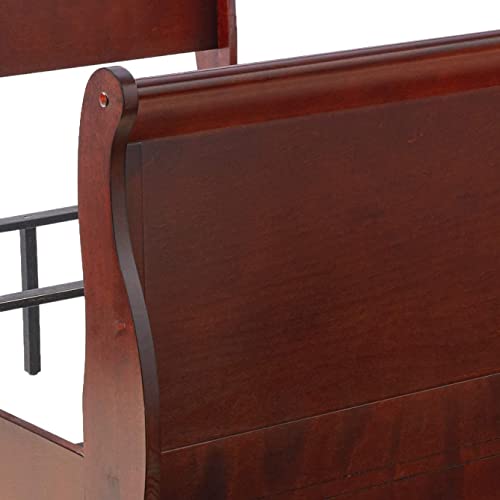 Bowery Hill Traditional Style Queen Sleigh Bed In Cherry | Kd Headboard, Footboard #TOP5