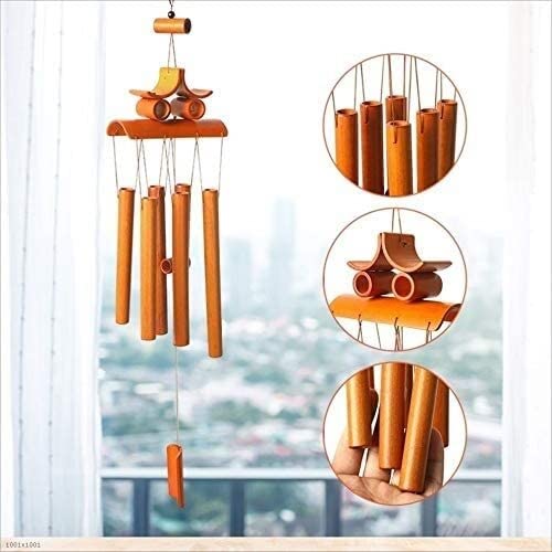 Carillon a Vent pour Maison Bambou Vent Carillon Tube Extérieur Cloche Bonheur Jardin Décoration De La Maison Décoration Intérieure
