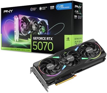 PNY NVIDIA GeForce RTX™ 5070 Epic-X™ ARGB OC Triple Fan, Graphics...