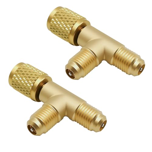 Adaptador Valvula Tee 1/4in 2 Piezas HVAC Laton