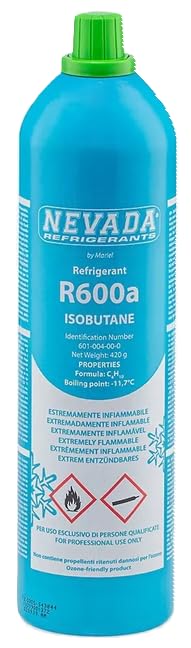 NR. 2 BOMBOLA R600A R600 420 GR + RUBINETTO USCITA 1/4" M - FRIGO FREEZER CANTINETTA CANTINA