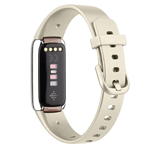 AK Sport Band Compatible with Fitbit Luxe Bands for Women Men, Soft Silicone Replacement Sport Straps Wristbands for Fitbit Luxe Fitness and Wellness Tracker (Large,Champagne Gold) by AK - Image 4