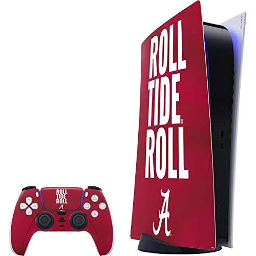 Skinit Decal Gaming Skin Compatible with PS5 Digital Edition Bundle - Officially Licensed University of Alabama Roll Tide Roll Design