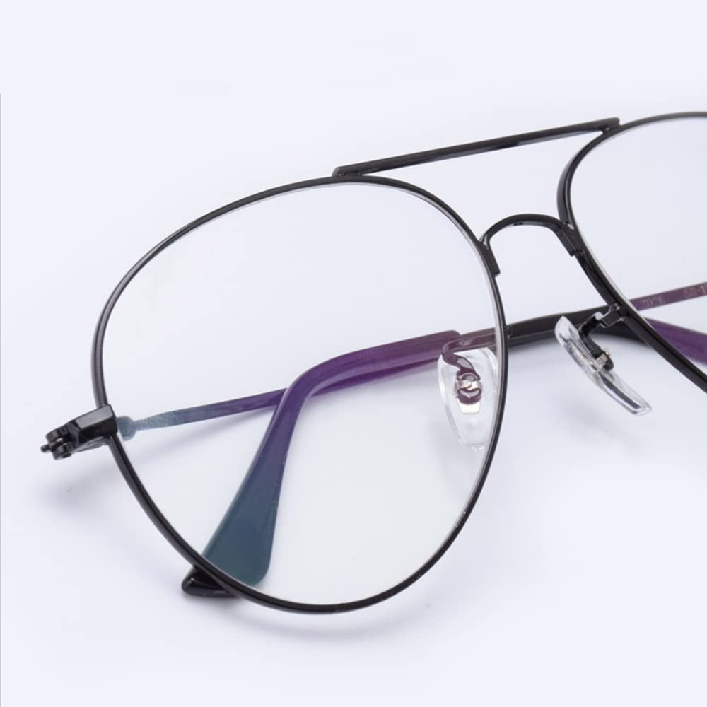 Bifokale Lesebrille Sonnenbrille Klassische Pilotenbrille Herren Damen MetallRahmen Lesehilfe Gleitsichtbrille Mit Premiumgläsern UV Shutz Getönt Linse (Color : Black, Size : +1.00)