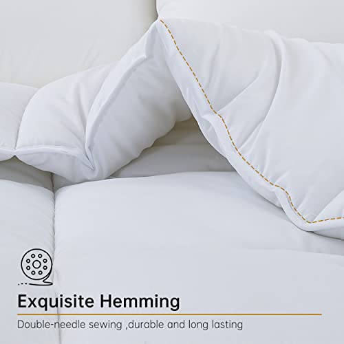 Aboutabed Queen Comforter Duvet Insert White, All Season Down Alternative Comforter, Ultra Soft Quilted Bedding Comforter With 8 Corner Tabs, Machine Washable thumb #4