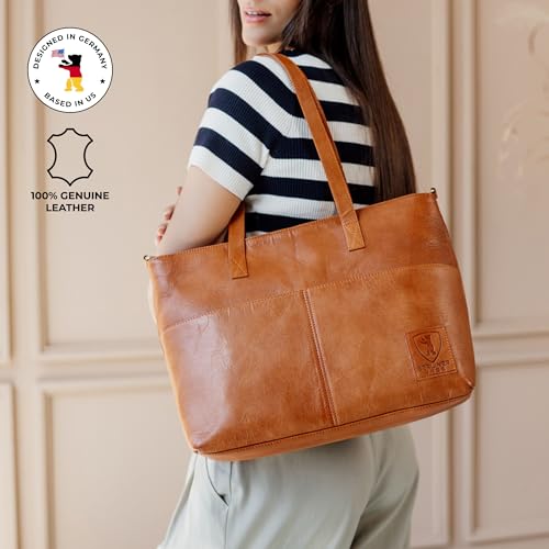 Bolso Tote Vintage de Cuero Genuino Julia para Mujer miniatura 3