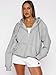 ATHMILE Zip Up Hoodie Womens Fall Clothes Oversized Sweatshirts for Women Grey Hoodie Y2k Clothes Teen Girls Sweatshirts with Pocket Winter Clothes 2025