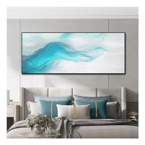 Peinture sur toile d'art mural brisez la monotonie salon paysage abstrait bleu 30x60
