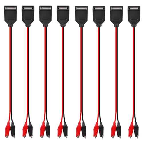 Image of 8PCS USB to Alligator Clip Adapter Cable Female USB to Alligator Clip Probe USB Cables with Alligator Clip for Circuit Test(Female)