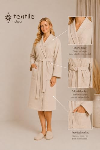 Albornoz de piqué unisex 100% algodón absorbente de gran tamaño para SPA 2