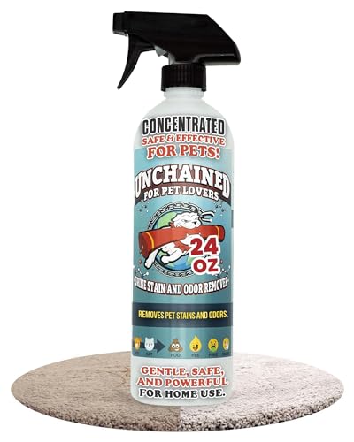 Truck Mount Forums Unchained Pet Urine Stain & Odor Remover Spray – Oxygen-Based Enzyme Cleaner, Professional Strength for Carpets, Concrete, Furniture, Upholstery – 24oz