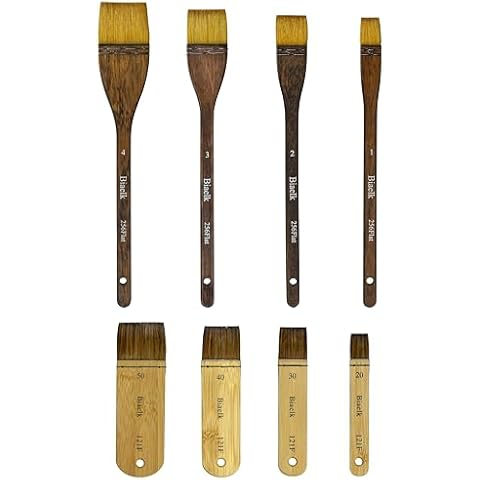 Biaelk 256Flat and 121F Series Professional Hake Flat Watercolor Paint Brushes,Hake Paintbrushes Set Cover