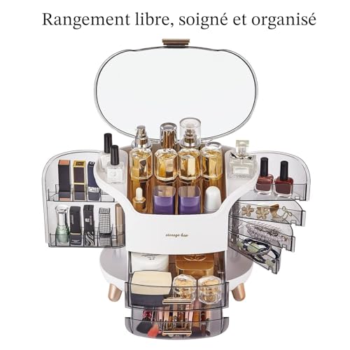 Makeup organizer grande capacité transparent boite rangement maquillage - 2