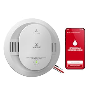 Kidde Hardwired Kidde App Enabled Smart Smoke Detector with AA Backup Battery, Interconnected Alarm