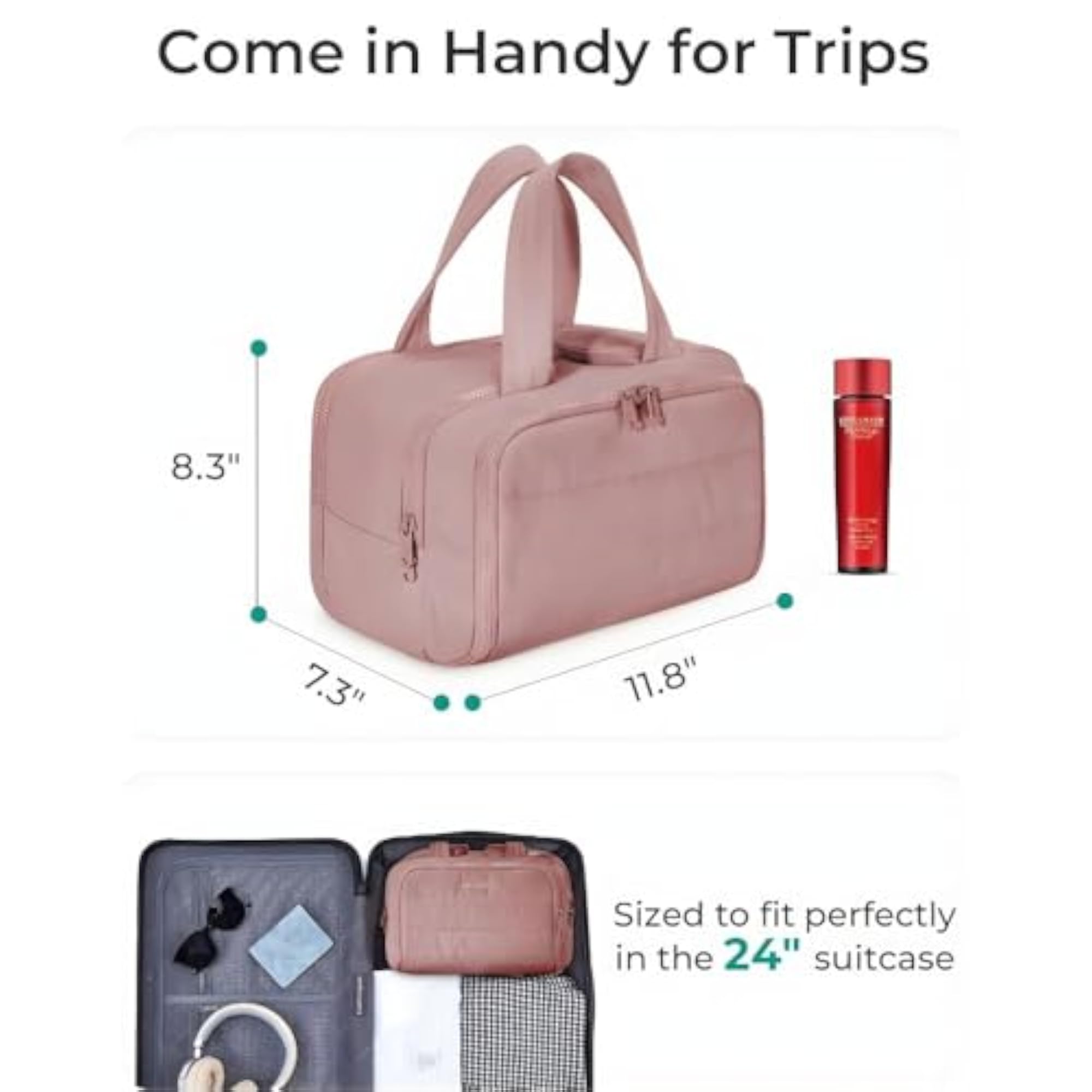 Travel Toiletry Bag, Lightweight Cosmetic Makeup Organizer