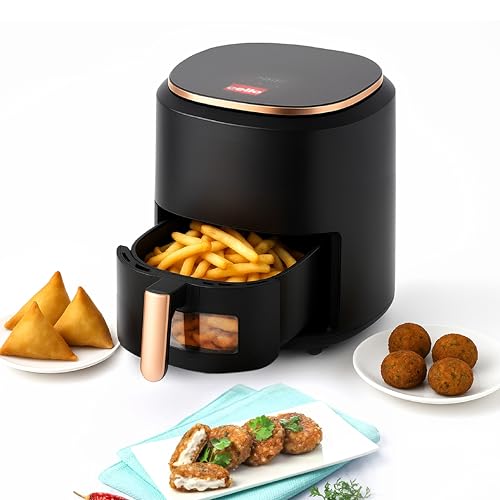 Image of CELLO Smart Pro Air Fryer 4.5L For Kitchen, 1400W | 360 Hot Air Circulation, Touch Control Panel, Uses Up to 90% Less Fat, Healthy Oil-Free Cooking | For Roast Grill Bake Reheat Crisp & Everyday Use