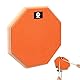 Newellsail Schlagzeug Übungspad 8 Zoll Schlagzeug-Pad Gummi Dumb Drum Practice Pad mit Holzsockel für Schlagzeuger Anfänger Orange