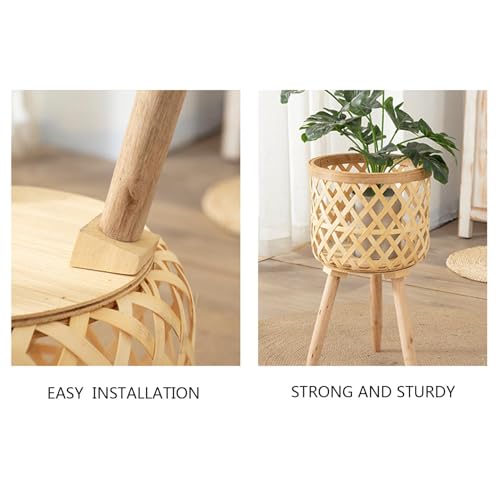 Support pour Plantes en Bambou et Tabouret Porte-Pot d'Intérieur Décoratif - 8