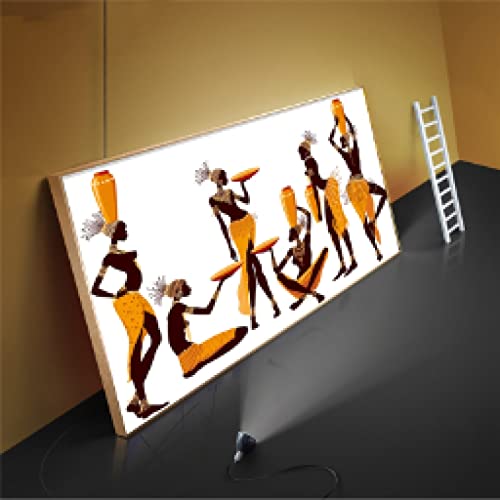 Peinture femme africaine abstraite pour sublimer la décoration murale d'un salon chaleureux