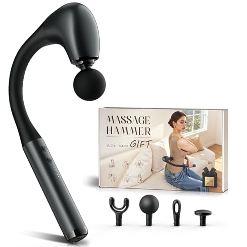 Image of FVZ Grey Percussion Massage Gun with Upgraded Extension Handle, 10MM Massage Gun Deep Tissue, Back Massager, Muscles /Neck /Shoulders /Waist /Legs Massager Portable for Pain Relief