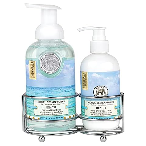 Michel Design Works Foaming Hand Soap and Lotion Caddy Gift Set, Beach Cover