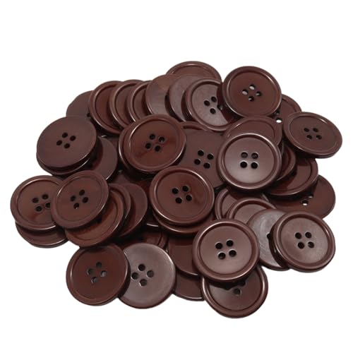 Lilaly 50 PCS 1 inch Resin Buttons for Crafts, 4 Holes Wine Red Buttons, for Sewing, DIY, Crafts Scrapbooking (Wine Red)