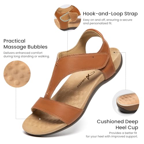 Image of Athlefit Orthopedic Sandals for Women Comfortable Beach Orthotic Sandals with Arch Support