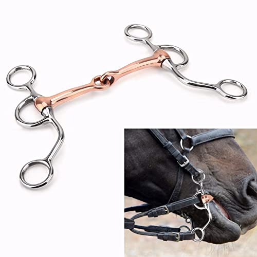 TOPINCN Horse Snaffle Chew Stainless Steel Training Bit Copper Jointed ...