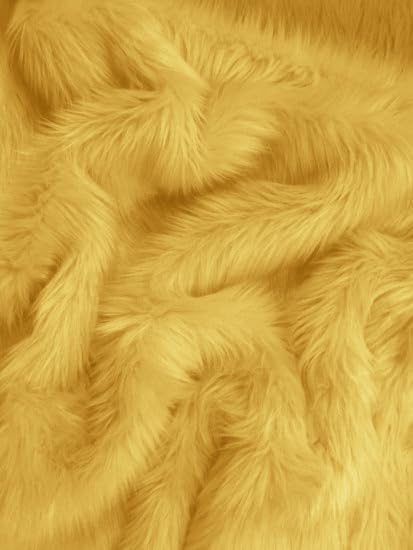 Image of Prokart Soft Faux Fur Fabric Cloth - 60 Inch Wide Pana | Fur Fabric Decorative Cloth for Crafting Soft Toys, Fancy Dress, Baby Photoshoot, Wedding Mandap & Party Decor (Gold, 5 Mtr)