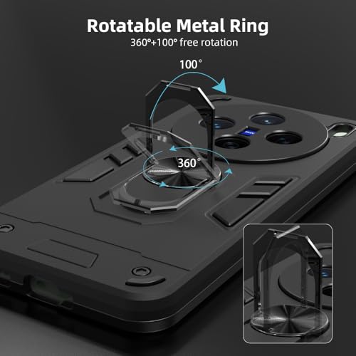 Image of NDCOM for Vivo X200 Back Cover | Precision Fit X200 Back Cover | Shockproof Ring Holder Case