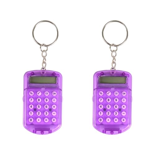 Pocket Calculator Keychain 8 Digit Screen Keyring Compatibles Protective Case for Portable Math Solution Pocket Sized ABS Calcul