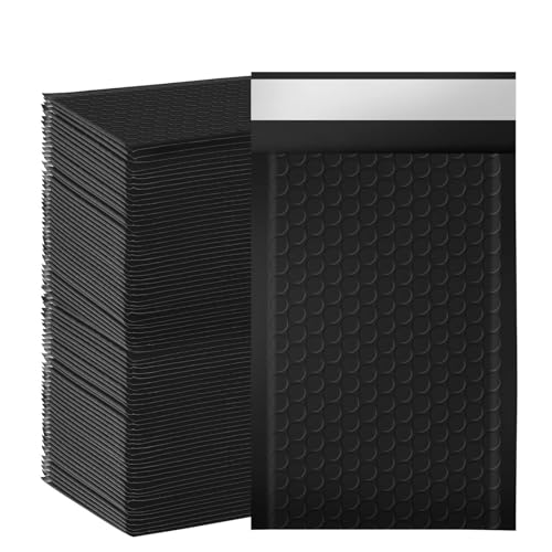 packbabol Bubble Mailers, 4x7 Inch Poly Padded Bubble Mailers Pack of 100 Bubble Envelopes Opaque Self Seal Adhesive Waterproof Bags for Shipping and Packaging(Black,4x7-100Pc)