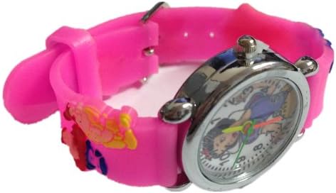 New Doraemon Boys' Girs' Children Cartoon Rubber Quartz Watch (Pink)