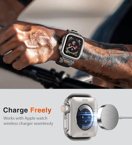 Image of ULTIMAL Metal Case Compatible with Apple Watch Series 9 /8 /7 45mm with Back Cover,Military Grade Shockproof Protective Case, Rugged Cover for iWatch 45mm (Silver)