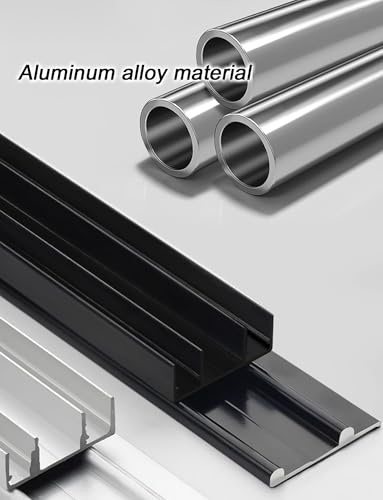 Kit de riel triple para puerta corrediza, aluminio duradero, funcionamiento suave para puertas de armario y gabinete, fácil de instalar, solución de ahorro de espacio para la nización del hogar