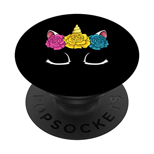 Pansexual Unicornio LGBT-Q Lindo Magical Pan Orgullo Bandera PopSockets PopGrip Intercambiable