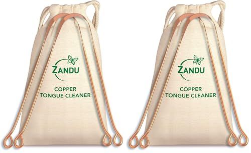 Image of Zandu Copper Tongue Cleaner (Pack of 4) :An Anti-Microbial Tongue Cleaner for Managing Oral Health | Reduces Bad Breath & Supports Digestive Health | Comfortable & Flexible Handle | Easy & Safe to Use