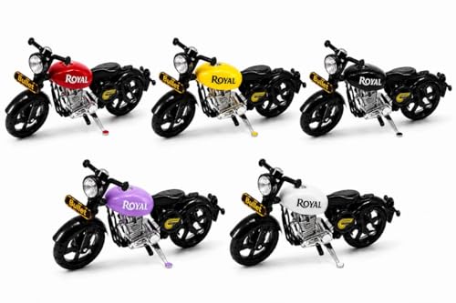 Image of Royal Bullet Die-Cast Toy Motorcycle, Multicolour, Classic Style, for Kids