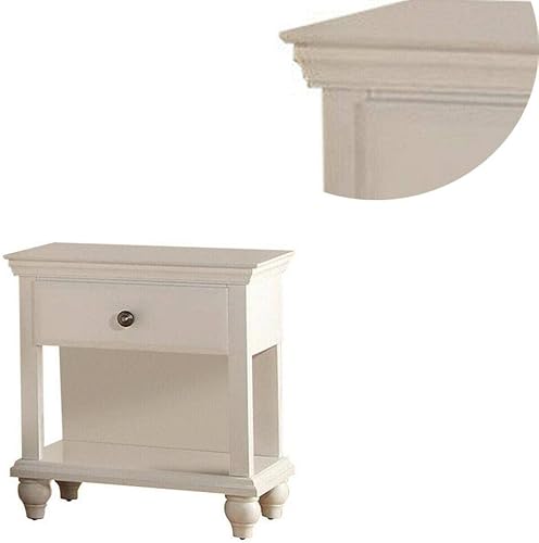 Miniatura 2 de Modern Bedroom Nightstand White Color Wooden 1 Drawers and Shelf Bed Side Table Plywood