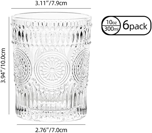 Image of LUXU Italian Premium 310ML Crystal Clear Whiskey Glasses Set of 6| Sturdy Scotch - Wine Glasses | Imported Tumbler for Whisky, Bourbon, Juice, Cocktail(QXZ-)