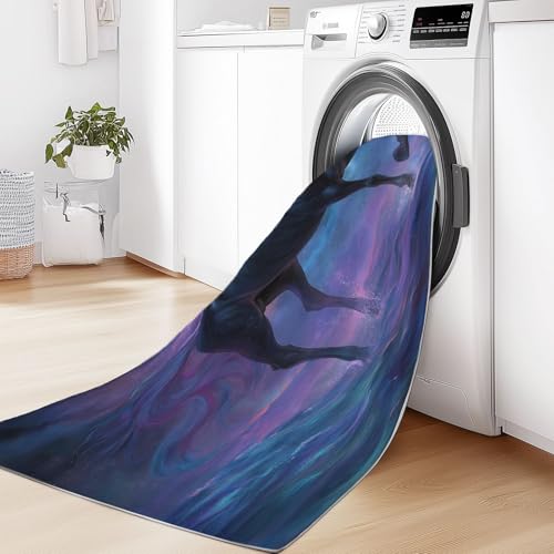 Tapis enfant licorne noire pour chambre et salon